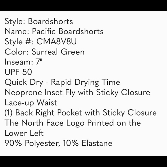 The North Face Surreal Green Pacific Boardshorts - Picture 9 of 9